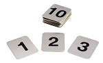 ADHESIVE S/ST TABLE NUMBERS 1 - 10, 50 x 40mm