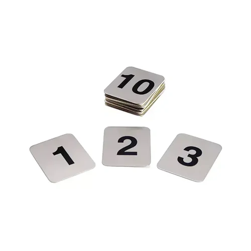 ADHESIVE S/ST TABLE NUMBERS 31 - 40, 50 x 40mm