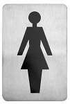 WALL SIGN S/ST FEMALE SYMBOL  80x120mm