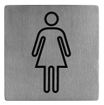 WALL SIGN S/ST LARGE - FEMALE SYMBOL - 130x130mm