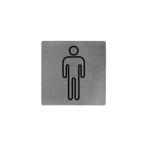 WALL SIGN S/ST LARGE - MALE SYMBOL - 130x130mm