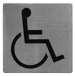 WALL SIGN S/ST LARGE - DISABLED SYMBOL - 130x130mm