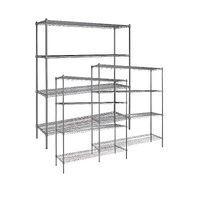 KK 4 TIER BLACK POWDER COATED WIRE SHELF 1219mmW