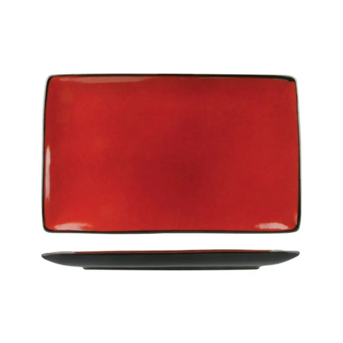 LONG FINE UNIQ RED / BLACK RECT. PLATE 275x165mm