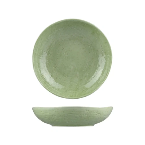 LONG FINE UNIQ TEXTURED GREEN ROUND BOWL
