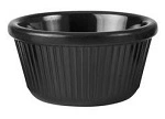 RYNER MELAMINE RAMEKIN FLUTTED 90ml / 80mm BLACK