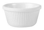 RYNER MELAMINE RAMEKIN FLUTTED 90ml / 80mm WHITE
