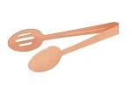 TABLEKRAFT ROUND SPOON TONG COPPER, ONE SIDE SLOTTED