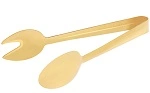 TABLEKRAFT ROUND SPOON / FORK TONG GOLD 230mm