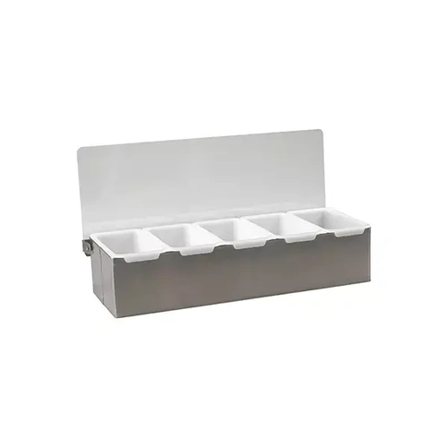 CONDIMENT DISPENSER 18/8 S/ST 5 COMPARTMENT