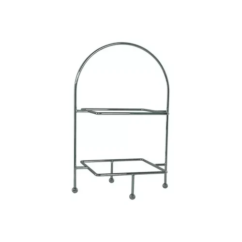 SQUARE DISPLAY STAND 2 TIER 520mm CHROME