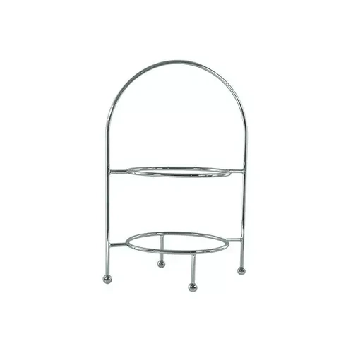 ROUND DISPLAY STAND 2 TIER 470mm CHROME