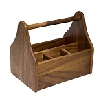 MODA BROOKLYN ACACIA WOOD ARTISAN FLATWARE CADDY