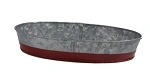 CONEY ISLAND GALVANISED OVAL TRAY DIPPED RED