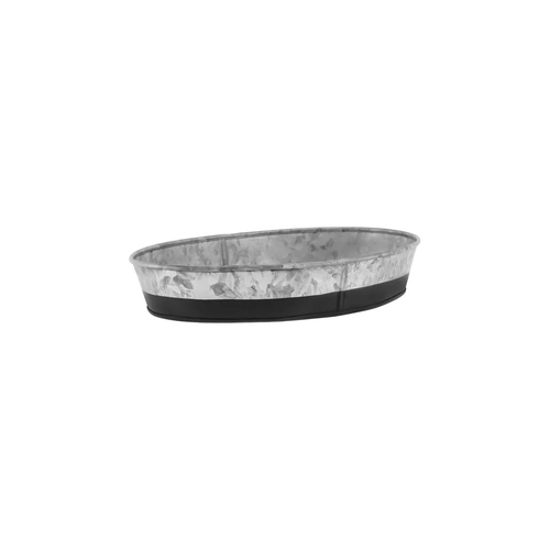 Coney Island Galvanised Oval Tray Dipped Black