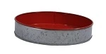 CONEY ISLAND GALVANISED ROUND TRAY DIPPED RED