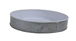 CONEY ISLAND GALVANISED ROUND TRAY DIPPED WHITE