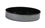 CONEY ISLAND GALVANISED ROUND TRAY DIPPED BLACK