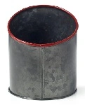 CONEY ISLAND GALVANISED BLACK POT SLANT RED EDGE