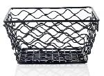 CONEY ISLAND SQUARE WIRE BASKET PATINA BLACK