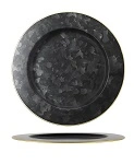 CONEY ISLAND GALVANISED BLACK ROUND PLATE 230mmØ