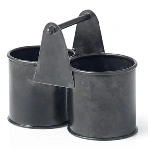 CONEY ISLAND GALVANISED BLACK DUAL POT CADDY