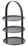 CONEY ISLAND GALVANISED BLACK 3 TIER TEA STAND