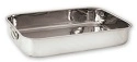 S/ST ROASTING PAN 35cm WITH DROP HANDLES