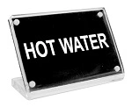 CHEF INOX BUFFET SIGN HOT WATER" ACRYLIC"