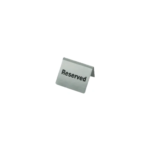 Table Sign "RESERVED" Stainless Steel 63x55mm Pack of 10