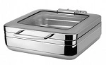 ATHENA S/ST INDUCTION CHAFER RECT 2/3GN W/ GLASS LID