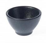 TABLEKRAFT BLACK ROUND SAUCE DISH FOOTED 76x47mm 