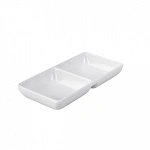 RYNER MELAMINE DIVIDED SAUCE DISH 100x75mm WHITE