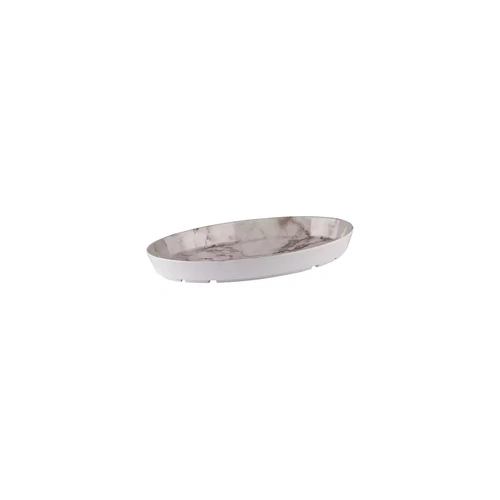 RYNER MELAMINE OVAL DISH WHITE MARBLE