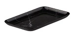 RYNER MELAMINE RECT. COUPE PLATTER BLACK MARBLE