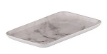 RYNER MELAMINE RECT. COUPE PLATTER WHITE MARBLE