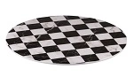 RYNER MELAMINE FLAT ROUND PLATTER CHECKERED