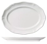 LUZERNE ASTORIA WHITE OVAL PLATE 215mm SCALLOPED RIM