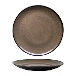LUZERNE COUPE PLATE 310mm RUSTIC CHESTNUT