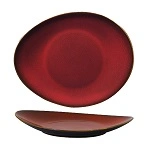 LUZERNE RUSTIC OVAL PLATE 290x245mm CRIMSON