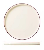 ID FINE ROUND WALLED PLATE MODEST MAROON 280mmØ