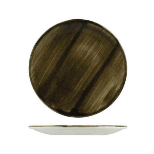 LONG FINE RUSTIC WHITE ROUND COUPE PLATE 16cm