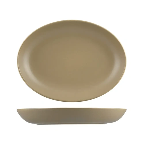 LONG FINE NATURAL SATIN OVAL COUPE BOWL BROWN