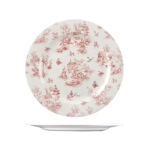 CHURCHILL VINTAGE PRINTS TOILE ROUND WIDE RIM PLATE 305mmØ