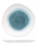CHURCHILL RAKU ROUND ORGANIC PLATE TOPAZ BLUE 264mmØ