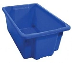 A PLUS 52 LTR STACKING NESTING CRATE, BLUE