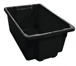 A PLUS 52 LTR STACKING NESTING CRATE, BLACK
