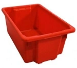 A PLUS 52 LTR STACKING NESTING CRATE, RED