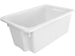 A PLUS 52 LTR STACKING NESTING CRATE, WHITE