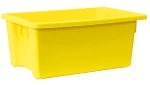 A PLUS 52 LTR STACKING NESTING CRATE, YELLOW